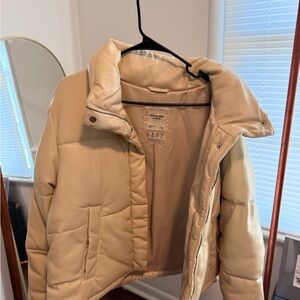 Abercrombie & Fitch Beige Puffer Jacket